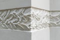 Detail of Modernist decoration on building wall. Modernist background