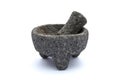 Molcajete detail in white background