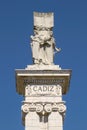 Detail of Monument to the Constitution of 1812 at Spain Square i Royalty Free Stock Photo