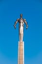 Detail of the Monument to Yuri Gagarin on Leninsky Avenue in Moscow, Russia. Royalty Free Stock Photo