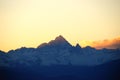 Monviso`s sunset from countryside