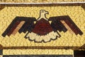 Detail of mosaic on Corn Palace, roadside attraction in West Mitchell, SD