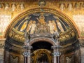 Detail of mosaic decorating dome interior in roman catholic church Royalty Free Stock Photo