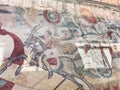 Detail of mosaic in Villa Romana del Casale Royalty Free Stock Photo