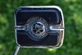 Harley motorbike detail of the pedal with the symbol of the death