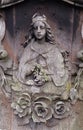 Detail of a mourning sculpture on a Ursberg, Germany Royalty Free Stock Photo
