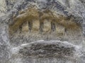 Detail of mouth with teeth od devils head sculpted in 1846 by Va