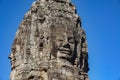 Detail Mural faces in the stone of Bayon belong angkor thom nearly angkor wat is popularity of the site among tourists