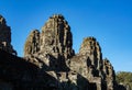 Detail Mural faces in the stone of Bayon belong angkor thom nearly angkor wat is popularity of the site among tourists