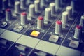 Detail of a music mixer desk Royalty Free Stock Photo