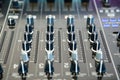 Detail of a music mixer in studio Royalty Free Stock Photo