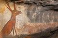 detail of a mythological creature in rock art Royalty Free Stock Photo