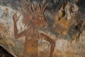 detail of a mythological creature in rock art Royalty Free Stock Photo