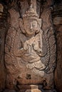 Detail of a nat statue angel of spirit in Tharkhaung buddhist monastery near Inle lake in Burma Myanmar