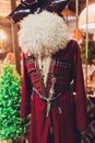 Detail of the national costume of the Caucasian Highlander, pockets for rifle charges, Circassian. Royalty Free Stock Photo