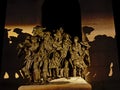 Detail of national war memorial, Ottawa, Canada, at night