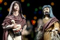 Detail of Nativity scene figurines. Christmas traditions. Royalty Free Stock Photo