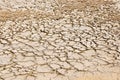 Dried lake bottom, natural detail, cracked mud, closeup Royalty Free Stock Photo