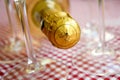 Detail of the neck of a champagne bottle Royalty Free Stock Photo