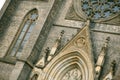 Detail of a Neo-Gothic cathedral in the city of Prague - Church of St. Ludmila Royalty Free Stock Photo