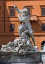 Detail of the Neptune fountain in Piazza Navona, Rome, Italy. Royalty Free Stock Photo