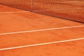 Detail of the net and the lines of a tennis court Royalty Free Stock Photo