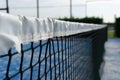 Detail of the net in a paddle tennis outdoor court Royalty Free Stock Photo