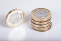 Detail of the new British pound coin Royalty Free Stock Photo