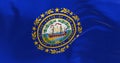 Close-up of the New Hampshire state flag waving Royalty Free Stock Photo