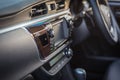 Detail of new modern car interior Royalty Free Stock Photo