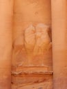 DETAIL NEXT TO THE ENTRANCE TO THE TREASURY, PETRA, JORDAN