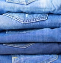 Detail of nice blue jeans. Blue jean background. Blue denim jeans texture. Jeans background. Royalty Free Stock Photo
