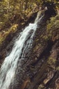 Detail of nice waterfall in Novohradske mountain, Czech republic, toned picture Royalty Free Stock Photo