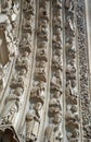 Four archvolts on the Portal of the Virgin Mary, Notre Dame Cathedral Paris France Royalty Free Stock Photo