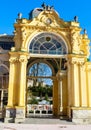 Detail o Magnificent yellow architecture of the Colonnade. Spa t