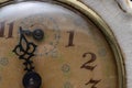 Detail og the hands on a vintage clock.. Royalty Free Stock Photo