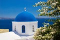 Detail of Oia church on Santorini. The Cyclades Royalty Free Stock Photo