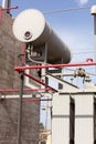 Detail of oil tank on a high voltage transformer Royalty Free Stock Photo