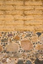 Detail of old adobe brick wall for background or texture. Mud brick background to add your text. Rustic textures concept for greeg Royalty Free Stock Photo