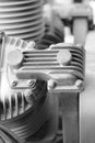 detail of old air comressor Royalty Free Stock Photo
