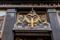 Detail from an old bakery`s door with double-headed eagle sign in Utrecht, Netherlands