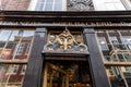 Detail from an old bakery`s door with double-headed eagle sign in Utrecht, Netherlands