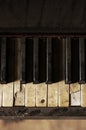 Detail of an old broken piano