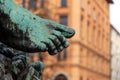 Detail from and old bronze statue in Munich Royalty Free Stock Photo