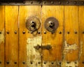 Detail of an old Chinese wooden door Royalty Free Stock Photo