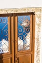 Detail old door in Oia Royalty Free Stock Photo