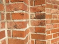 Detail of old exposed red brick wall Royalty Free Stock Photo