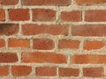 Detail of old exposed red brick wall Royalty Free Stock Photo