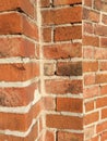 Detail of old exposed red brick wall Royalty Free Stock Photo