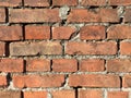 Detail of old exposed red brick wall Royalty Free Stock Photo